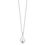 CZ Tear Of Strength Ash Holder 18 Inch Necklace Charm Pendant in Real 925 Sterling Silver