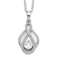 CZ Tear Of Strength Ash Holder 18 Inch Necklace Charm Pendant in Real 925 Sterling Silver