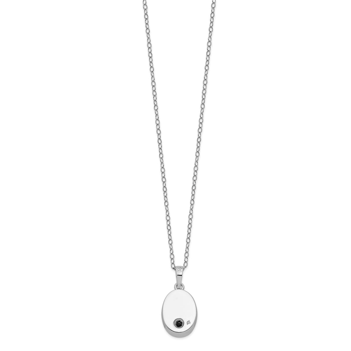 CZ Antiqued Flower Ash Holder 18 Inch Necklace Charm Pendant in Real 925 Sterling Silver