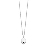 CZ Antiqued Flower Ash Holder 18 Inch Necklace Charm Pendant in Real 925 Sterling Silver