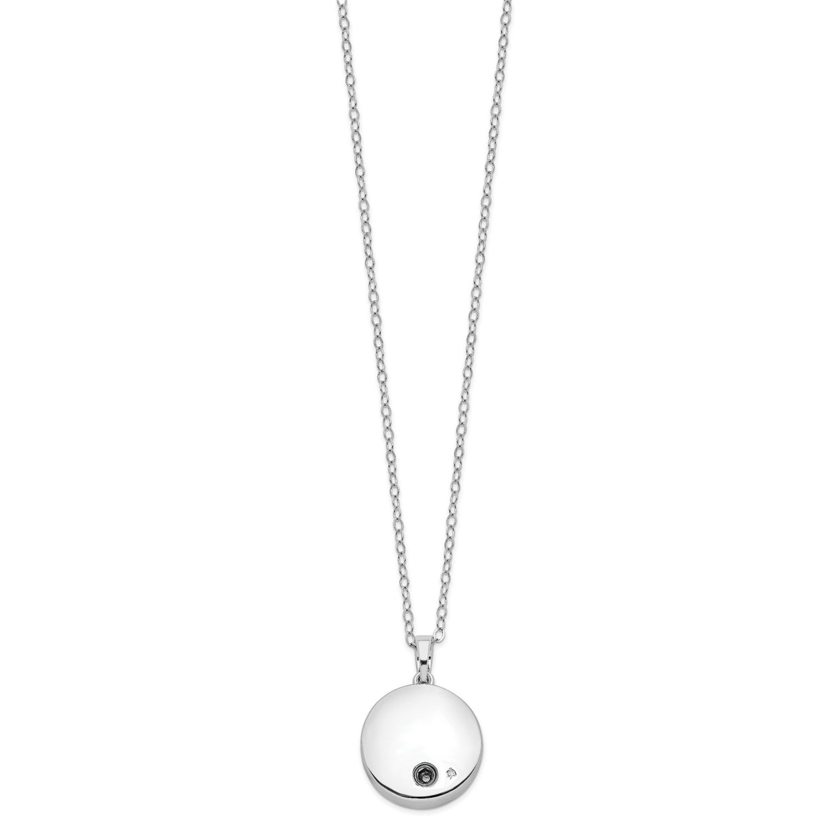 Tear in Circle Ash Holder 18 Inch Necklace Charm Pendant in Real 925 Sterling Silver