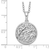 Tear in Circle Ash Holder 18 Inch Necklace Charm Pendant in Real 925 Sterling Silver