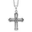 Antiqued Cross Ash Holder 18 Inch Necklace Charm Pendant in Real 925 Sterling Silver