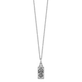 Antiqued Rectangle Box Cross Ash Holder 18 Inch Necklace Charm Pendant in Real 925 Sterling Silver