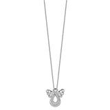 CZ Angel Of Comfort 18in. Necklace Charm Pendant in Real 925 Sterling Silver