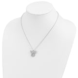 CZ Angel Of Comfort 18in. Necklace Charm Pendant in Real 925 Sterling Silver