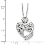 CZ Angel Of Marriage 18in. Necklace Charm Pendant in Real 925 Sterling Silver