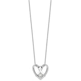 CZ Captivated 18in. Necklace Charm Pendant in Real 925 Sterling Silver