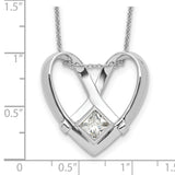 CZ Captivated 18in. Necklace Charm Pendant in Real 925 Sterling Silver