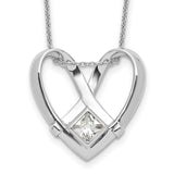 CZ Captivated 18in. Necklace Charm Pendant in Real 925 Sterling Silver