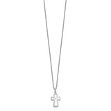 CZ Child Of God (Girl) 14in. Necklace Charm Pendant in Real 925 Sterling Silver