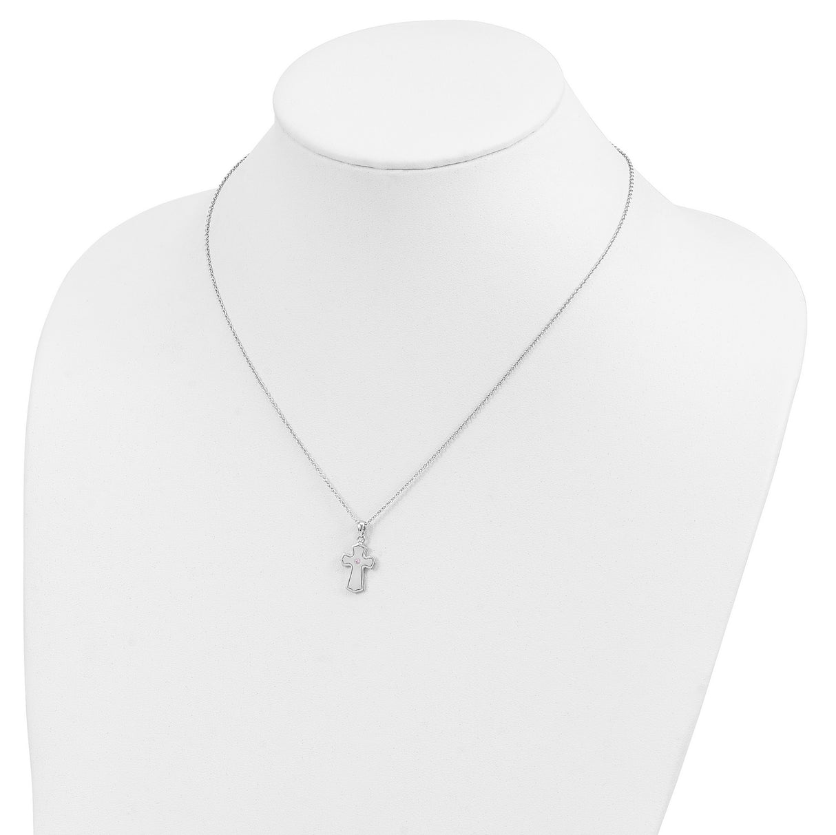 CZ Child Of God (Girl) 14in. Necklace Charm Pendant in Real 925 Sterling Silver