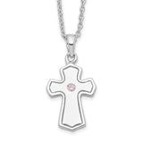 CZ Child Of God (Girl) 14in. Necklace Charm Pendant in Real 925 Sterling Silver