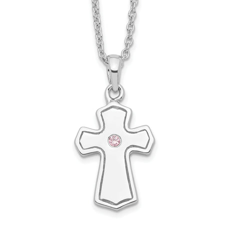 CZ Child Of God (Girl) 14in. Necklace Charm Pendant in Real 925 Sterling Silver