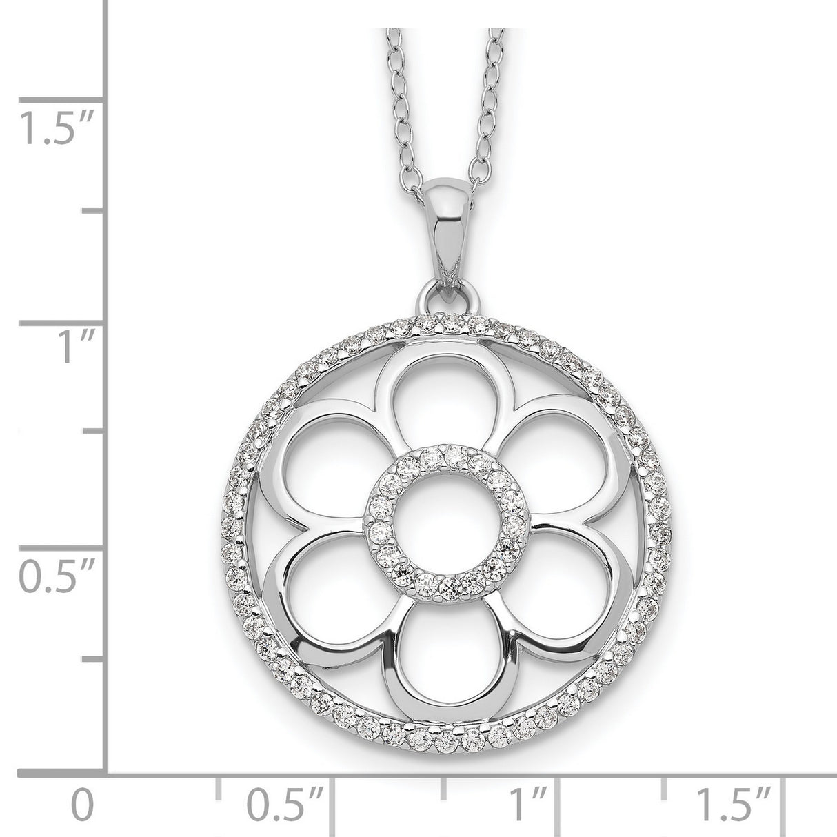 CZ My Special Friend 18in. Necklace Charm Pendant in Real 925 Sterling Silver