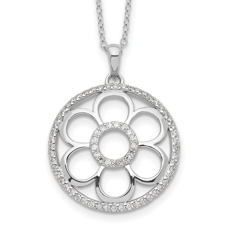 CZ My Special Friend 18in. Necklace Charm Pendant in Real 925 Sterling Silver