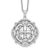 CZ A Time For Miracles 18in. Necklace Charm Pendant in Real 925 Sterling Silver