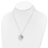 and Antiqued Mother of an Angel Heart Ash Holder 18 Inch Necklace Charm Pendant in Real 925 Sterling Silver