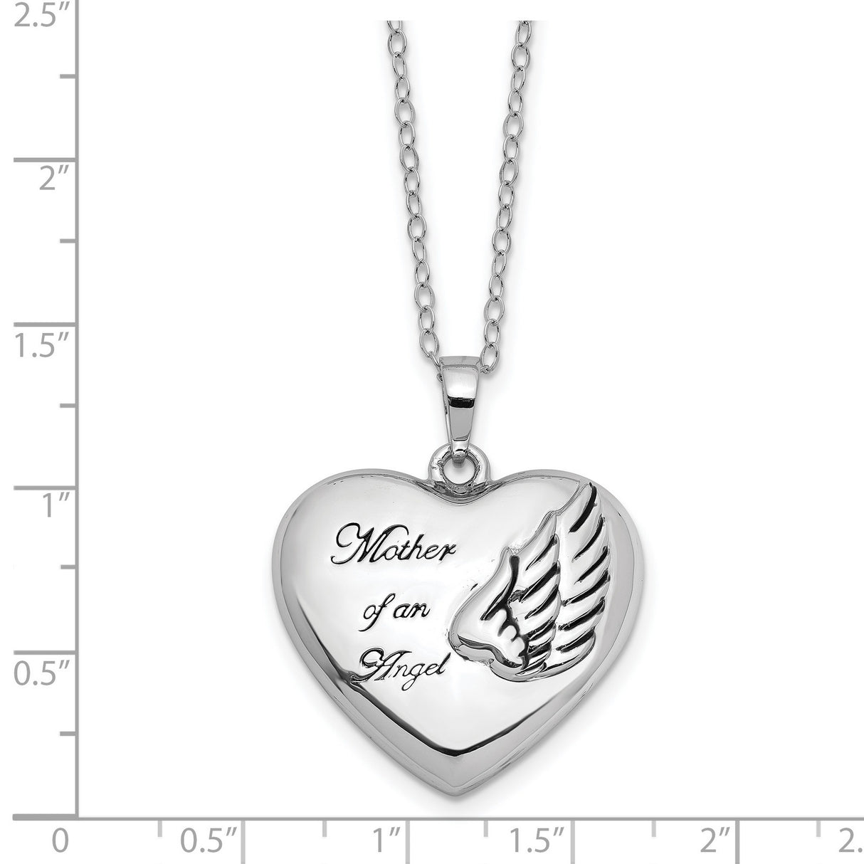 and Antiqued Mother of an Angel Heart Ash Holder 18 Inch Necklace Charm Pendant in Real 925 Sterling Silver