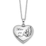 and Antiqued Mother of an Angel Heart Ash Holder 18 Inch Necklace Charm Pendant in Real 925 Sterling Silver