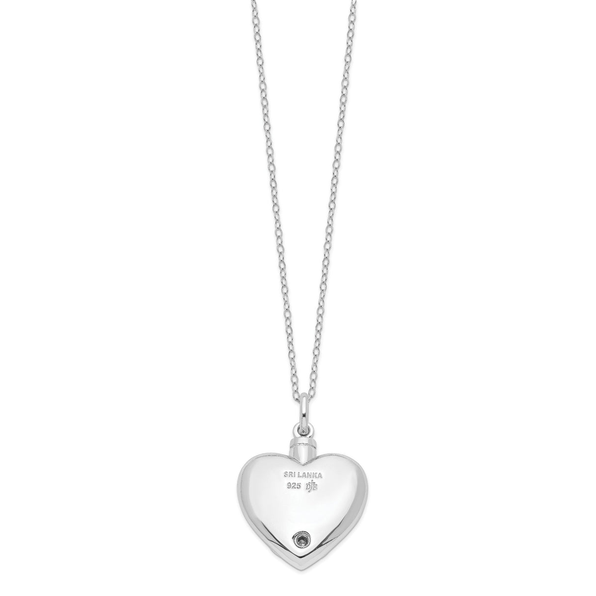 Antiqued Grieving Heart Ash Holder 18 Inch Necklace Charm Pendant in Real 925 Sterling Silver