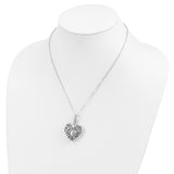 Antiqued Grieving Heart Ash Holder 18 Inch Necklace Charm Pendant in Real 925 Sterling Silver