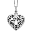 Antiqued Grieving Heart Ash Holder 18 Inch Necklace Charm Pendant in Real 925 Sterling Silver