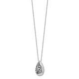 Antiqued Teardrop Ash Holder 18 Inch Necklace Charm Pendant in Real 925 Sterling Silver