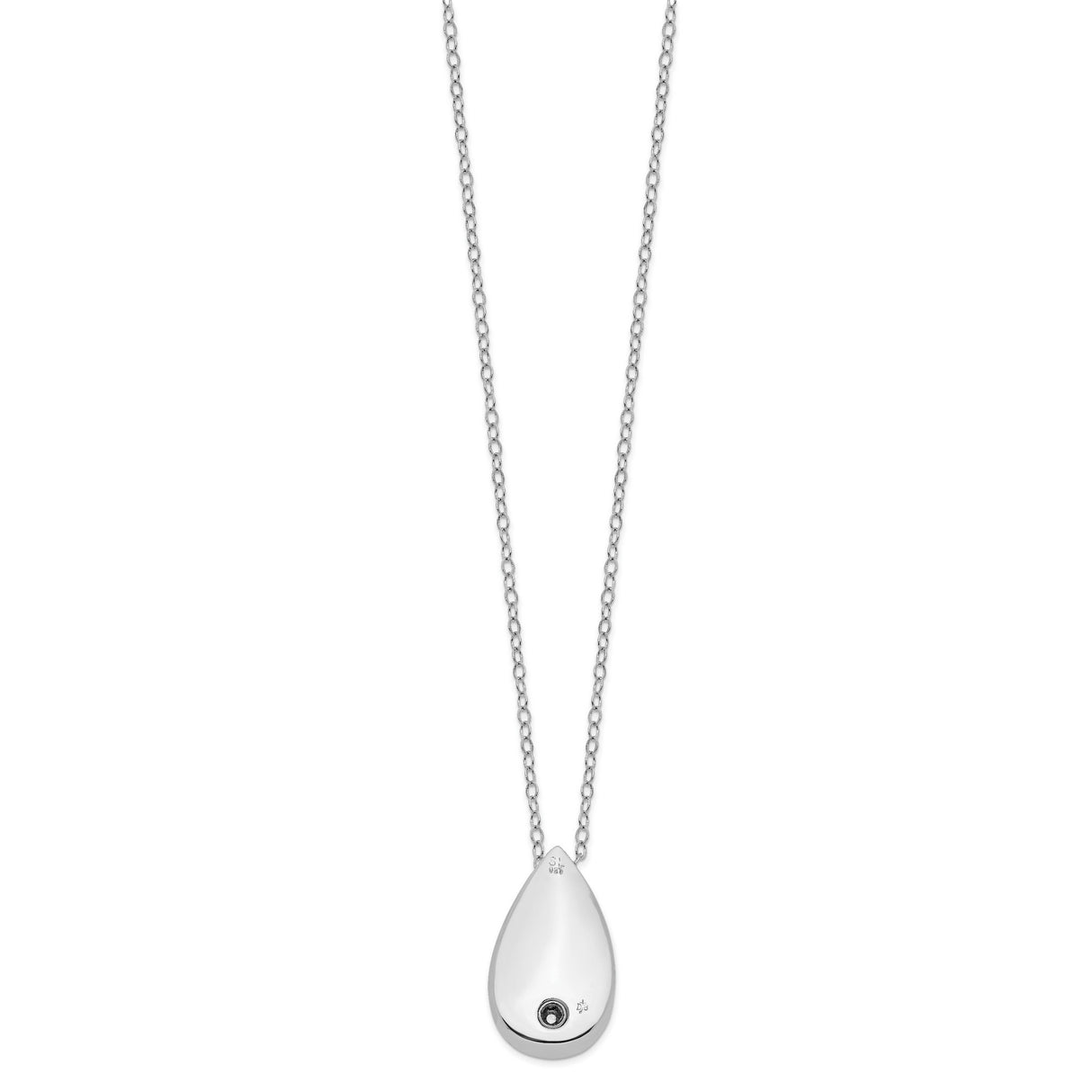 Antiqued Teardrop Ash Holder 18 Inch Necklace Charm Pendant in Real 925 Sterling Silver