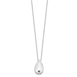 Antiqued Teardrop Ash Holder 18 Inch Necklace Charm Pendant in Real 925 Sterling Silver