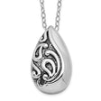 Antiqued Teardrop Ash Holder 18 Inch Necklace Charm Pendant in Real 925 Sterling Silver