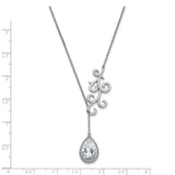 CZ To My Bride 17.5in. Necklace with 3/4in. ext Charm Pendant in Real 925 Sterling Silver