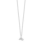 CZ Paint Rainbows 14in. Necklace with 2in. ext Charm Pendant in Real 925 Sterling Silver