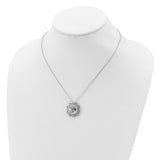 CZ Antiqued You Are My Life 18in. Necklace Charm Pendant in Real 925 Sterling Silver