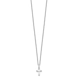 CZ Believe Big 14in. Necklace with 2in. ext Charm Pendant in Real 925 Sterling Silver