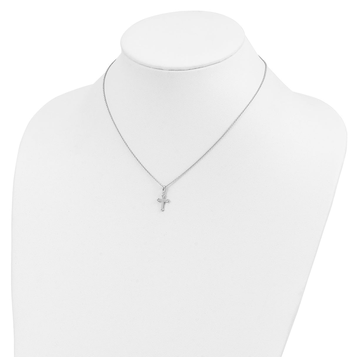 CZ Believe Big 14in. Necklace with 2in. ext Charm Pendant in Real 925 Sterling Silver