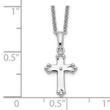 CZ Believe Big 14in. Necklace with 2in. ext Charm Pendant in Real 925 Sterling Silver