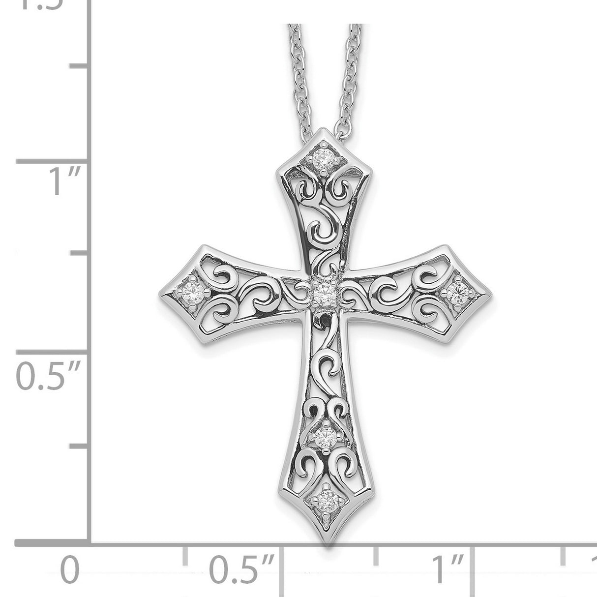 CZ I Still Believe 18in. Necklace Charm Pendant in Real 925 Sterling Silver