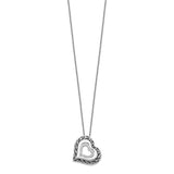 CZ Antiqued Mother Of the Bride 18in. Necklace Charm Pendant in Real 925 Sterling Silver