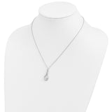 CZ Love You Forever 18in. Necklace Charm Pendant in Real 925 Sterling Silver