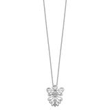 CZ Antiqued Angel Heavenly Angel 18 Inch Necklace Charm Pendant in Real 925 Sterling Silver