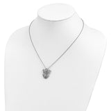 CZ Antiqued Angel Heavenly Angel 18 Inch Necklace Charm Pendant in Real 925 Sterling Silver