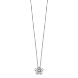 CZ Be A Blessing 14in. Necklace with 2in. ext Charm Pendant in Real 925 Sterling Silver