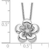 CZ Be A Blessing 14in. Necklace with 2in. ext Charm Pendant in Real 925 Sterling Silver