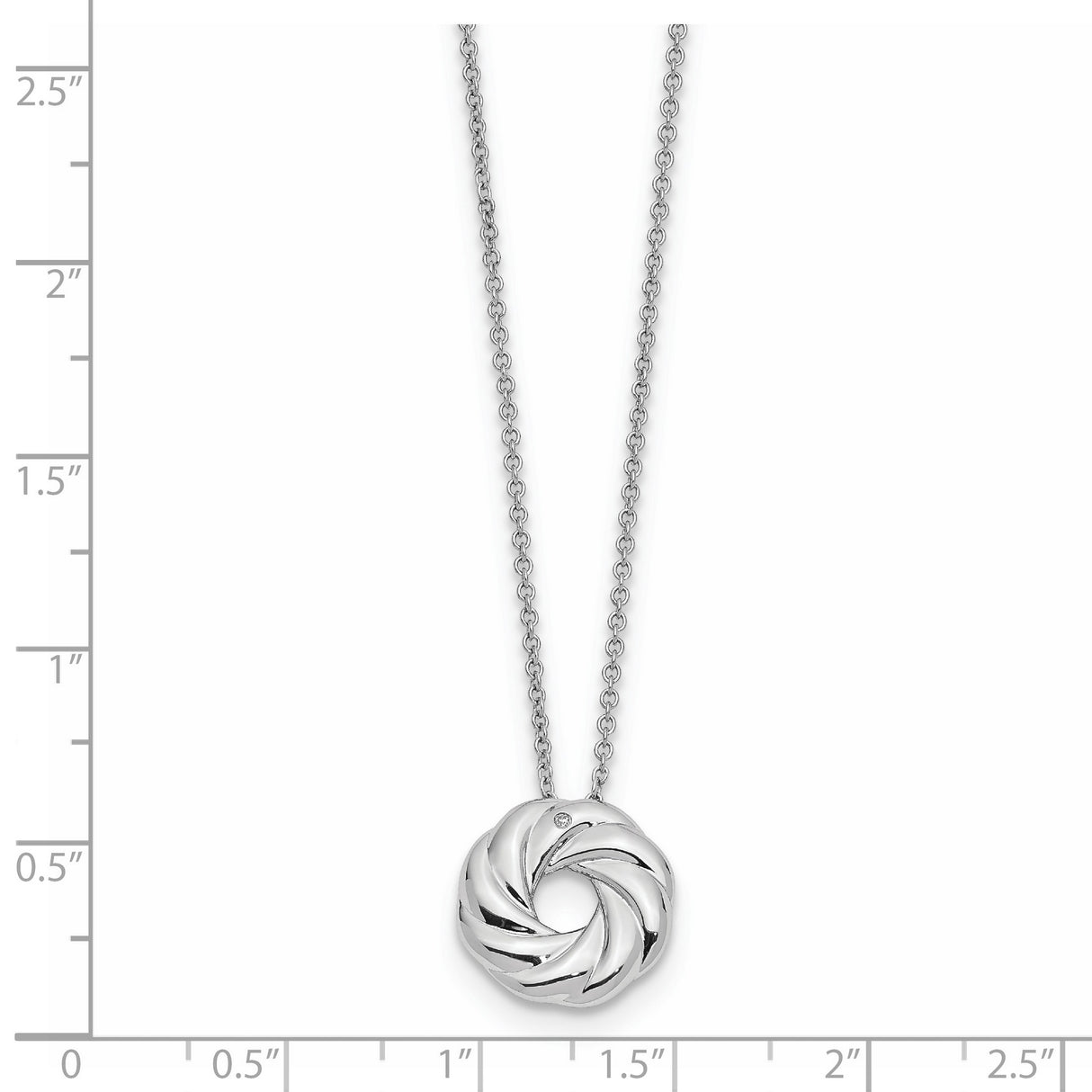 CZ Sparkle and Shine 14in. Necklace with 2in. ext Charm Pendant in Real 925 Sterling Silver