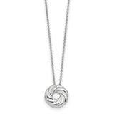 CZ Sparkle and Shine 14in. Necklace with 2in. ext Charm Pendant in Real 925 Sterling Silver