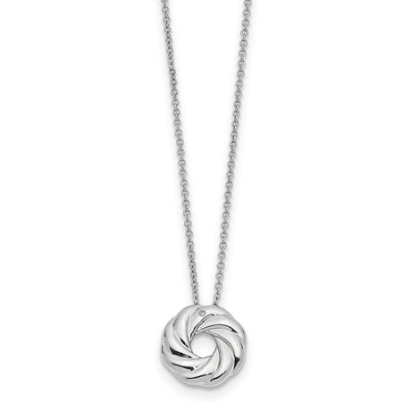 CZ Sparkle and Shine 14in. Necklace with 2in. ext Charm Pendant in Real 925 Sterling Silver