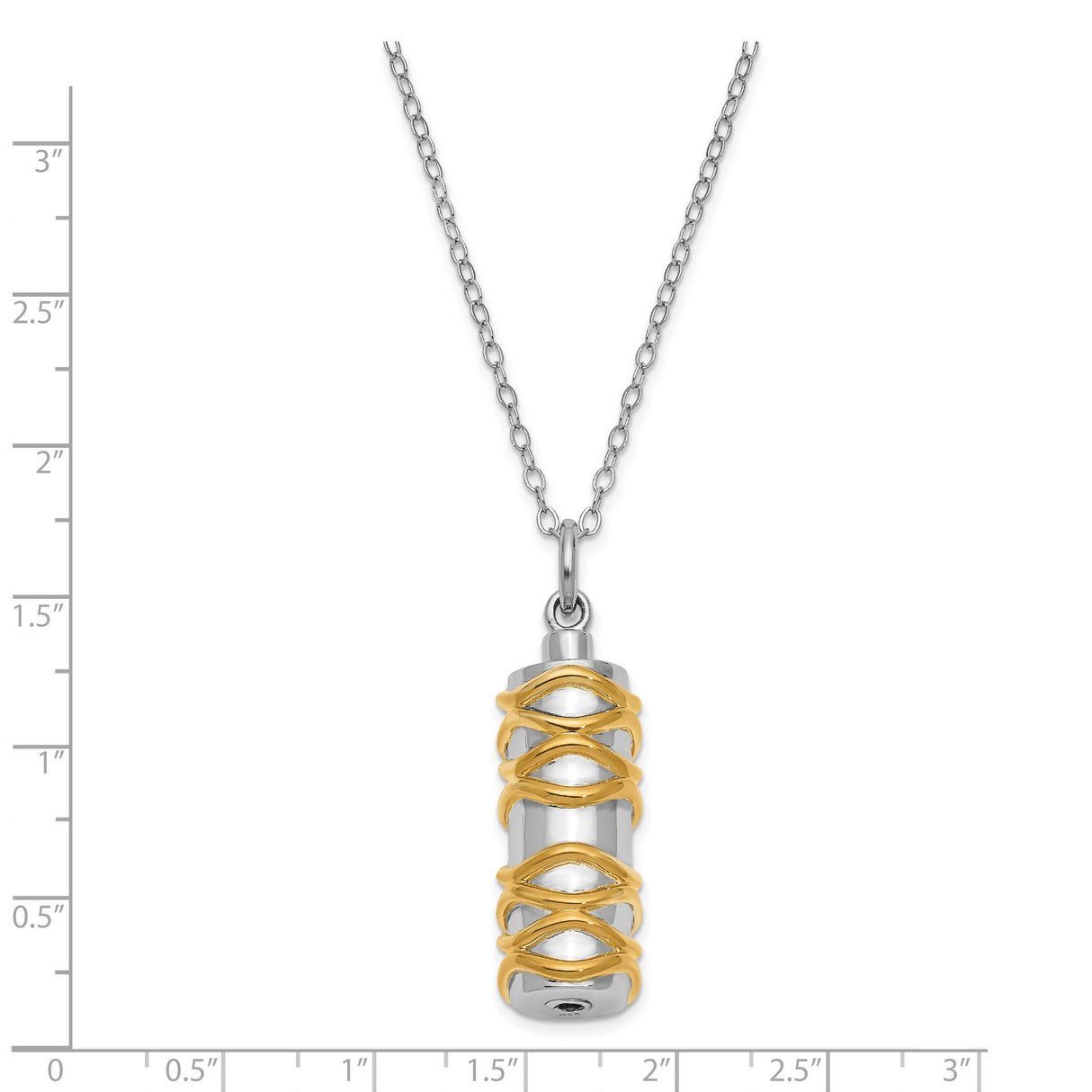 Cylinder Accent Ash Holder 18 Inch Necklace Charm Pendant in Real 925 Sterling Silver