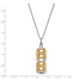 Cylinder Accent Ash Holder 18 Inch Necklace Charm Pendant in Real 925 Sterling Silver