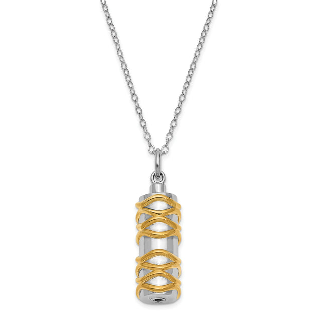 Cylinder Accent Ash Holder 18 Inch Necklace Charm Pendant in Real 925 Sterling Silver